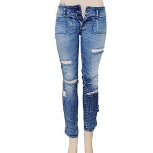 Diesel Industry Women's Denim Blue Medium Wash Distressed Skinny Jeans Size 29